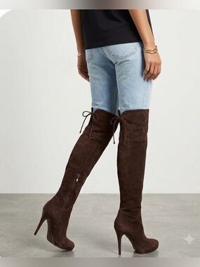 Sam Edelman over the knee brown suede leather boots size 8 M